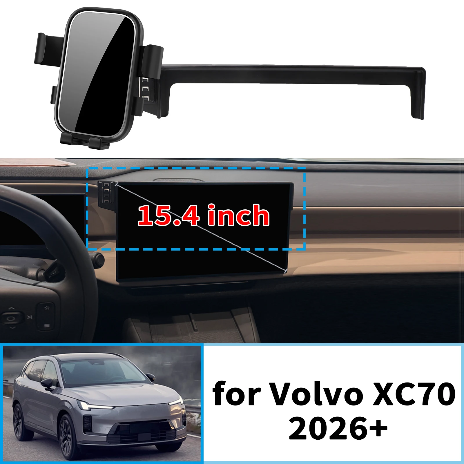 

Держатель для телефона на приборную панель (клипса) для Volvo XC70 2026 2027 2028 ​ ​ Крепление для экрана без вибрации ​ Автомобильные аксессуары