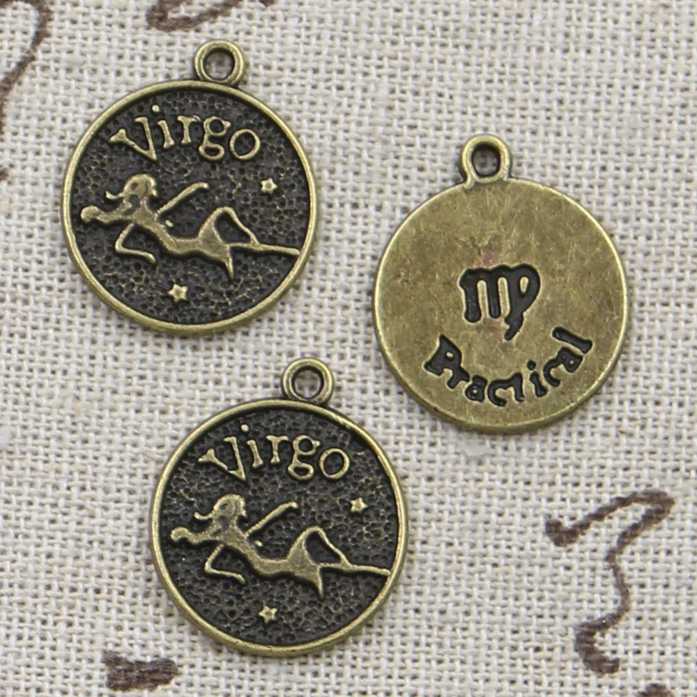 12pcs Charms Zodiac Capricron Aquarius Aries Cancer Leo Libra Taurus Scorpio Sagittarius Vigro Gemini Pisces DIY Antique Pendant