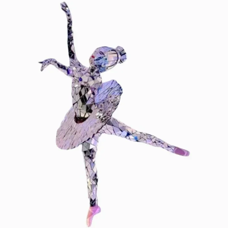 مرآة زي الباليه المغني الحديث عرض الحفلات مهرجان الموسيقى اليدوية موضة جديدة فستان راقصة الباليه بدلة زجاجية رائعة