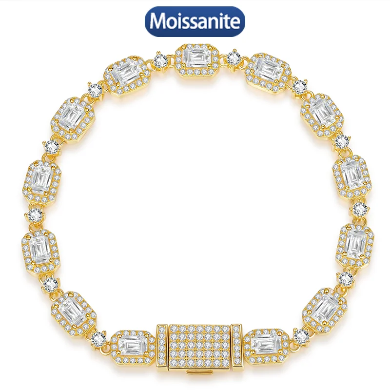 

S925 Silver Moissanite Cuban link Bracelet 3.0mm HipHop Style Jewelry Personalized customization Valentine's Day Gift ﻿