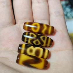 10pcs/lot natural old agate dzi wholesale Tooth yellow 30mm Weathering lines Multiple patterns diy Necklace pendant Accessories
