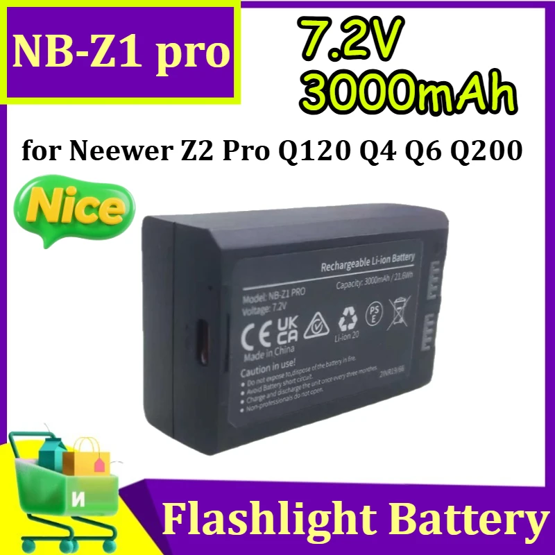

Сменная аккумуляторная батарея NB-Z1 pro для Neewer Z2 Pro, Q120, Q4, Q6, Q200, 7.2V 3000mAh, универсальная, высокой емкости
