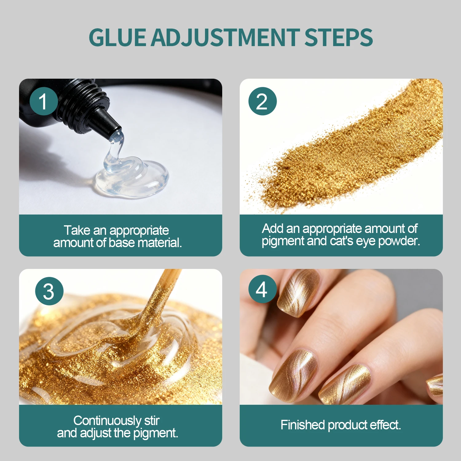 Nailpop القط العين جل مزيج مسحوق الصباغ واضح DIY بها بنفسك مسمار الفن الحرباء تأثير طويل ارتداء UV/LED علاج معطف فوقي حجم كبير 30 مللي #4