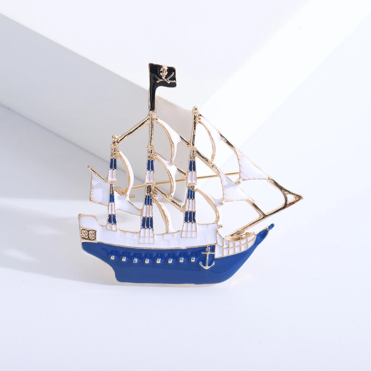 Enamel Sailboat Brooches for Women Unisex Boat Pins Multi-color Available Office Party Accessories Gifts