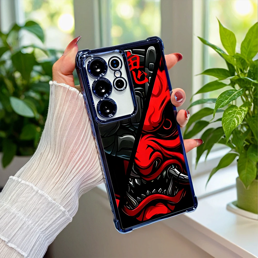 Red Oni Mask Art Shockproof Phone Case For Samsung Galaxy S26 S25 S24 S23 A57 A53 A50 A37 A10S Anti-Scratch Back Cover