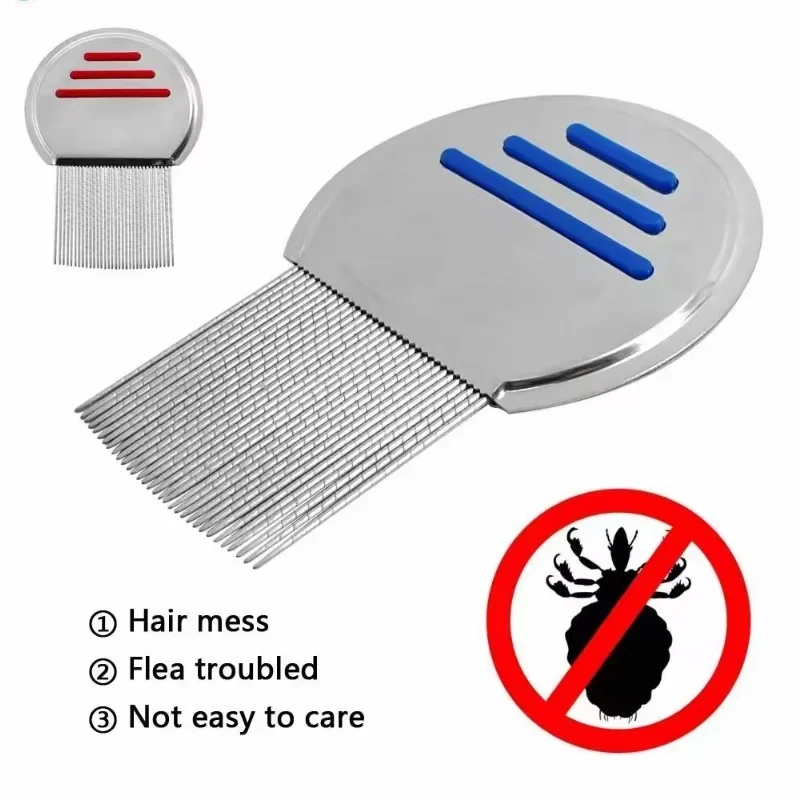 1pcs High Quality Terminator Lice Comb Nit Free Kids Hair Rid Headlice Stainless Steel Metal Teeth Remove Nit Brush Free Ship