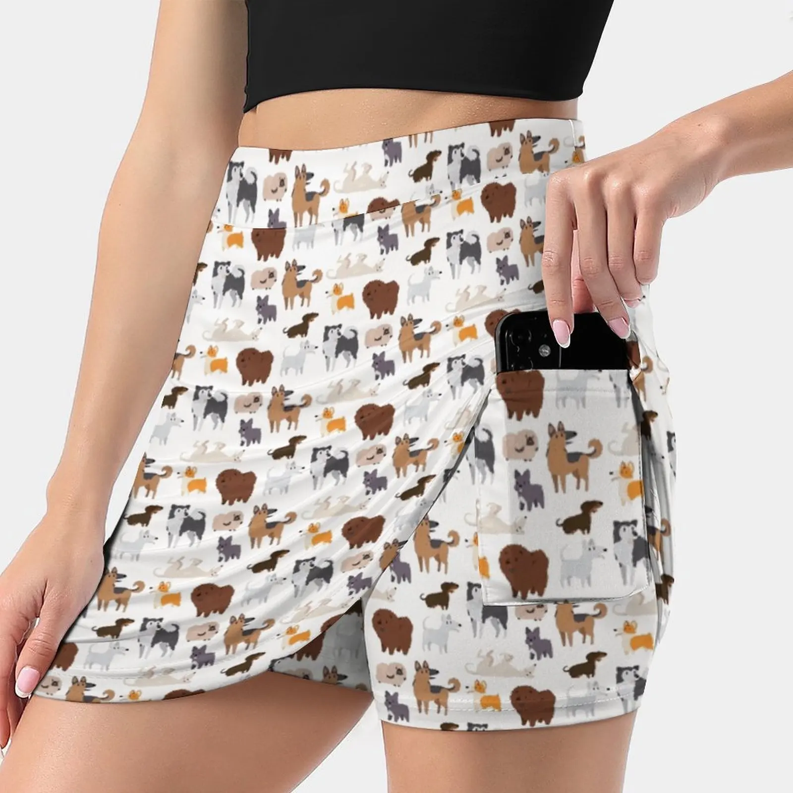 

Dog Breeds Pattern Skirts Woman Fashion 2022 Pant Skirt Mini Skirts Office Short Skirt Pattern Repeat Dogs Breed Dog Breeds Dog