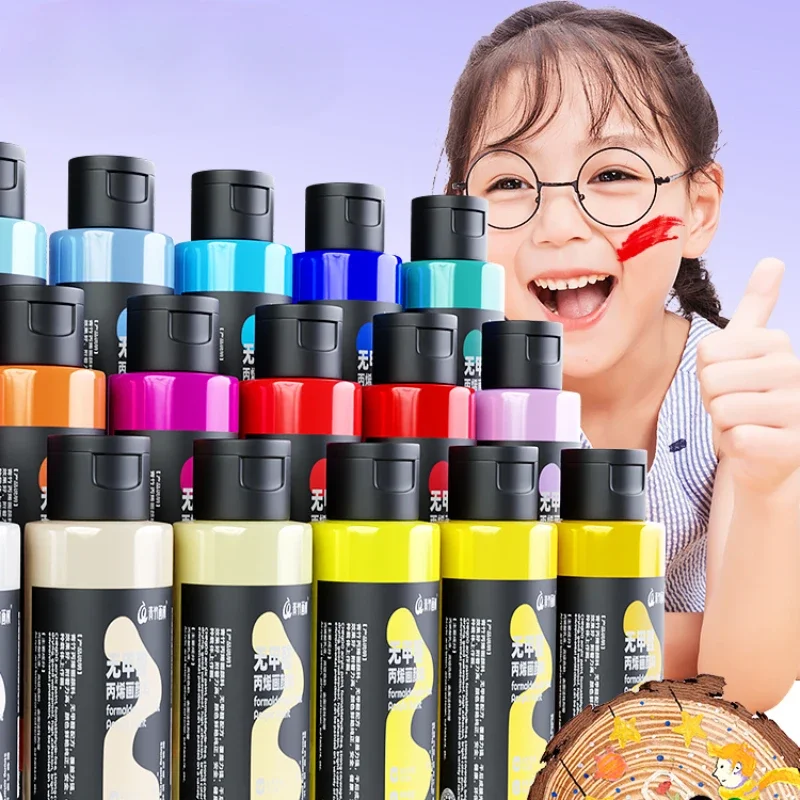 

12 Color Acrylic Paint Set for Children's Hand-painted Clothes Quick-drying Waterproof Graffiti Paint for Plaster Wall Pigment