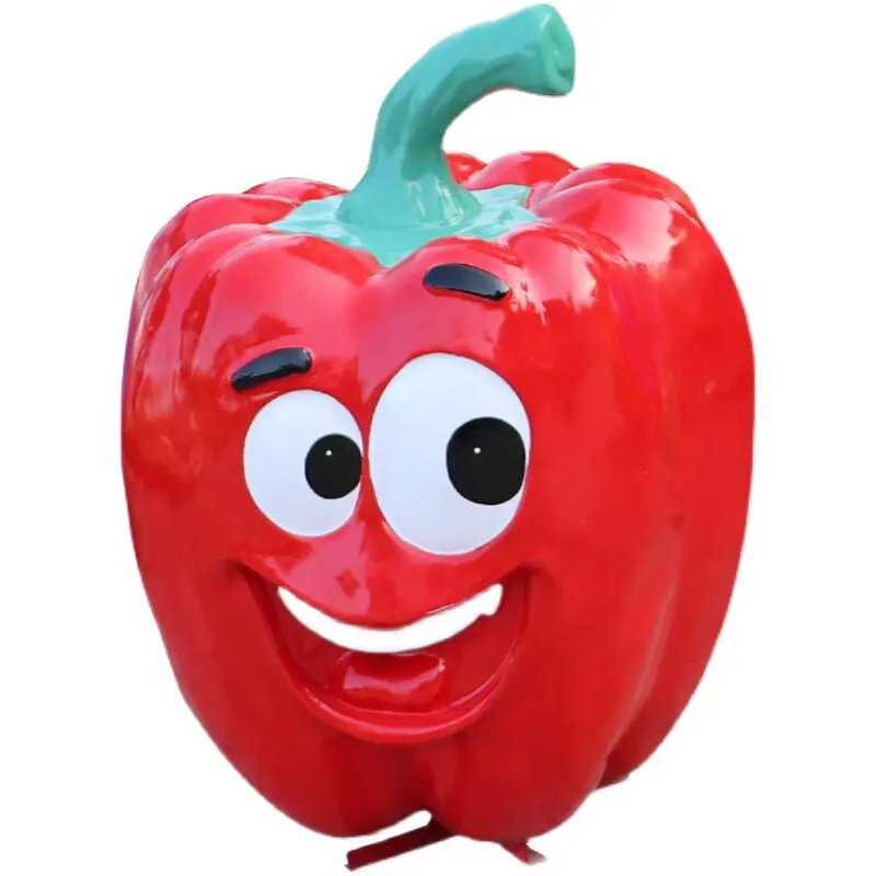 %*f Large Fiberglass Cartoon Fruit Vegetable Sculpture Ornaments for Rural Farm Garden Landscape Decorations From China