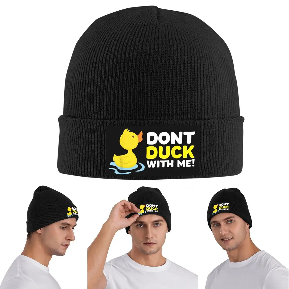 Duck Dont Rubber Warm Knitted Cap Winter Knit Bonnet Hat Skullies Beanies Hip Hop Caps for Unisex
