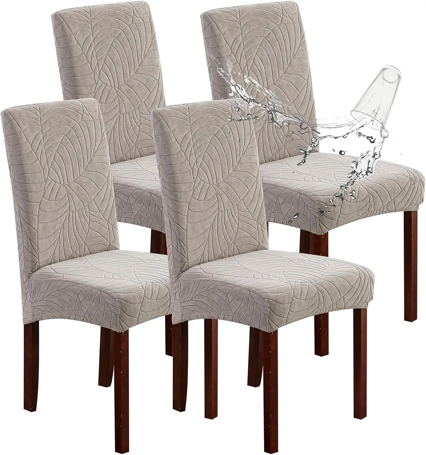 

Waterproof Chair Covers For Dining Room Set Of 4, Dining Room Chair Covers Protectors Stretch Kitchen Parson Chair