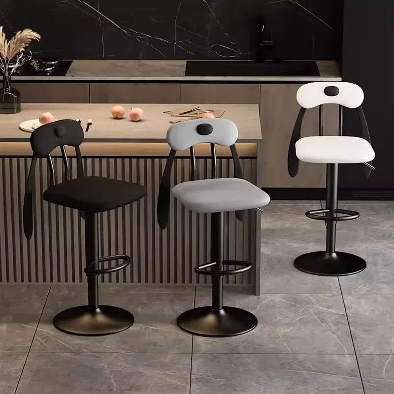 Bar chairs, bar front desk rotating kitchen can lift high backrest modern simple household stool
