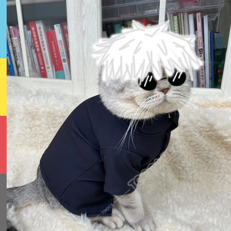 Satoru Gojo Cat Uniform Cosplay Costume Anime Jujutsu Kaisen for Cats Dog Pet Puppy Kitten Halloween Party Clothes Make Up