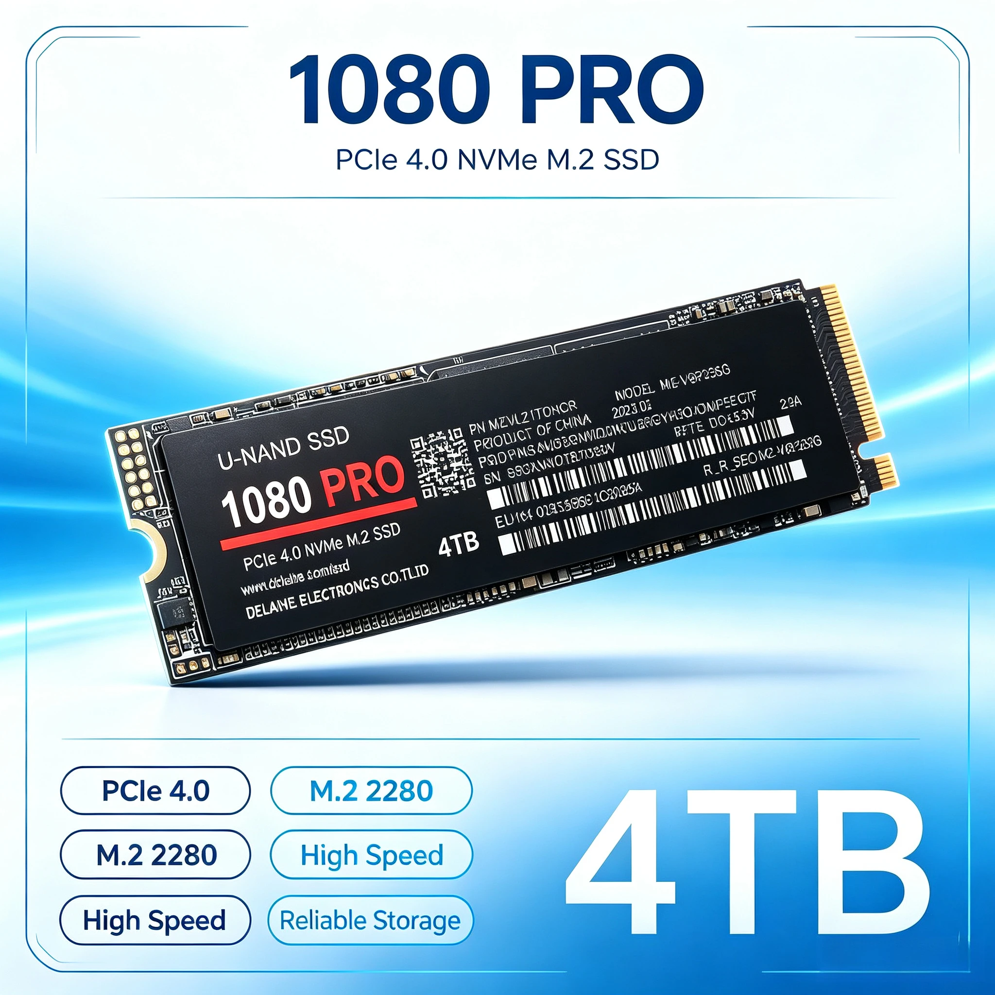 Original NEW 1080PRO M.2 NVMe PCIe 4.0 Internal SSD Up to 7450MB/s High‑Speed Solid State Drive For Laptop Desktop PC
