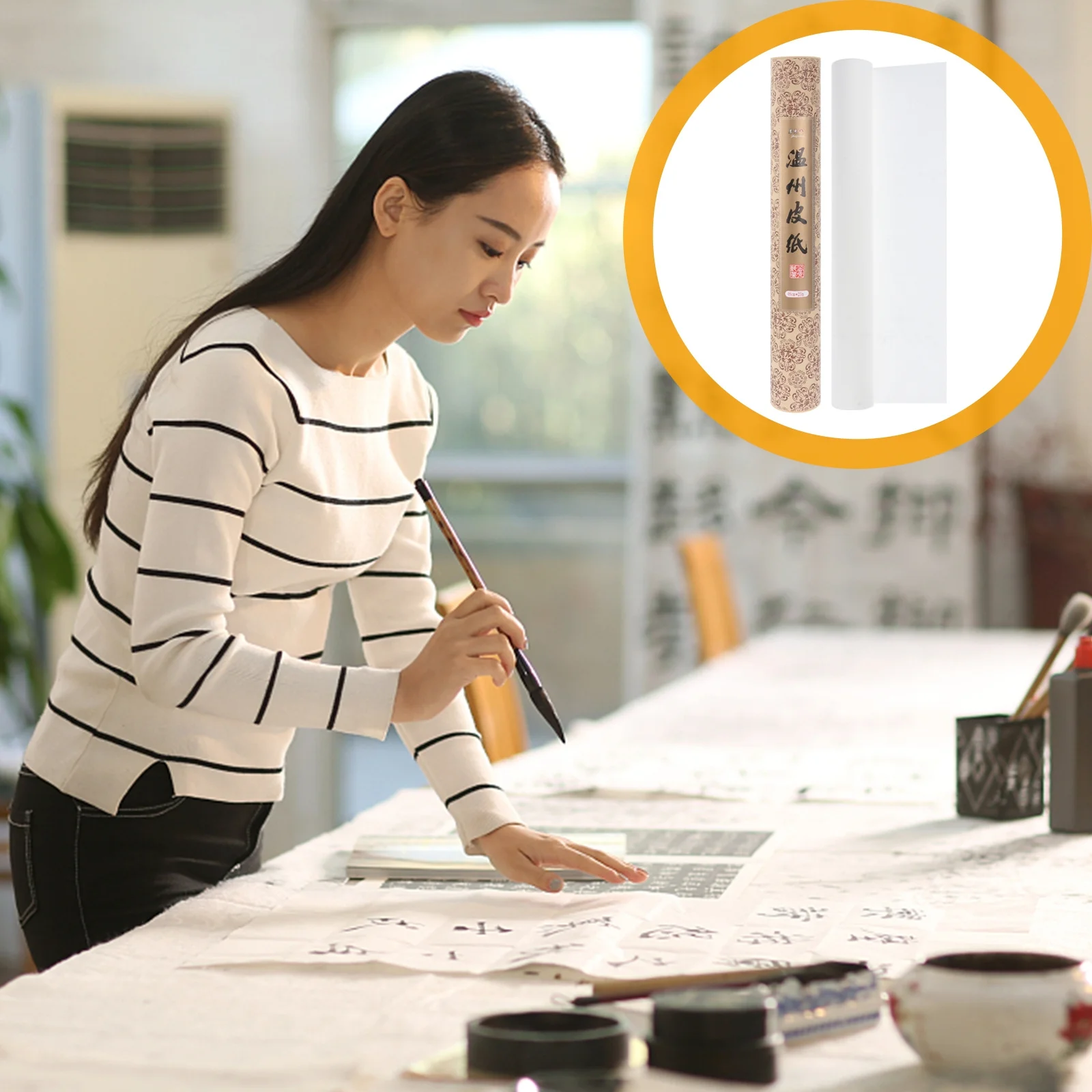 

Paper Roll 46x2500cm Smooth Bright White for Calligraphy Sketch Painting Tracing Art Drawing Paper Roll