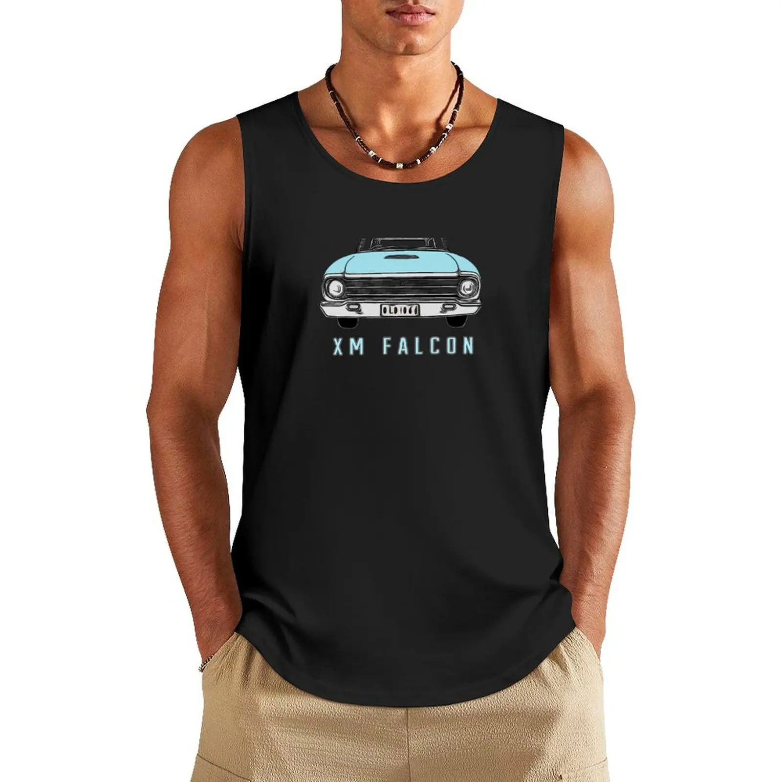 

XM Falcon Front in Blue Tank Top summer clothes men 2025 gym shirt man bodybuilding man