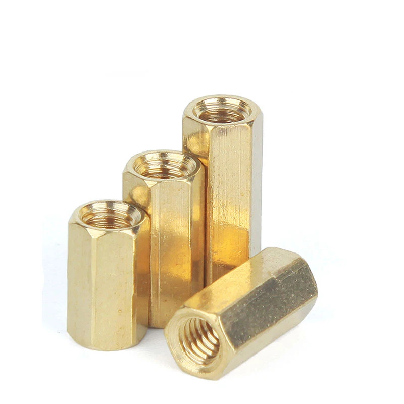 

50-100Pcs/Lot Long Nuts M4*L Hexagonal Brass Column Monitoring Security Camera Stud Internal Thread Copper Lengthening Nut