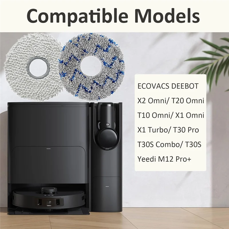

ABJO-Washable Mop Cloth For ECOVACS DEEBOT T30 Pro /T30S Combo / T30S / T20 Omni /T10 Omni /X1 Omni Replacement Spare Parts