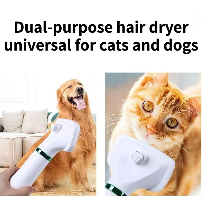 2-In-1 Pet Dog Dryer Quiet Dog Hair Dryers and Comb Brush Grooming Kitten Cat Hair Comb Puppy Fur Blower Adjustable Temprature