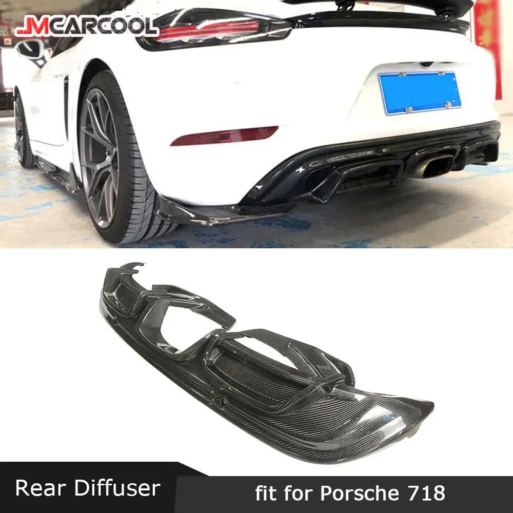 

Fit for Porsche 718 Cayman Boxster Base S 2016-2019 Rear Lip Diffuser Splitters Spoiler Carbon Fiber Car Bumper Trim Cover