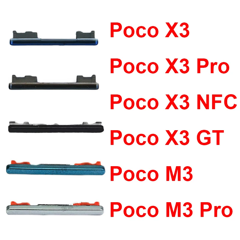 

Для Xiaomi Poco Pocophone M3 M3 Pro X3 X3 Pro X3 NFC Громкость управления звуком Боковые кнопки Громкость Боковая кнопка Ремонтные детали