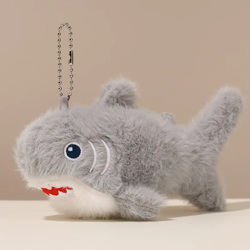 Leuke 15 cm leuke haai hanger knuffels cartoon simulatie zeedieren kleine haai pluche pop rugzak decor sleutelhanger cadeau