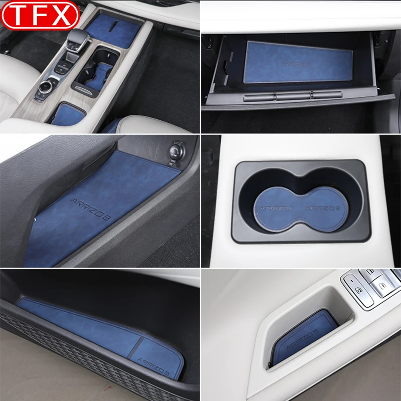 For Chery Arrizo 8 2022-2024 Car Styling Door Sink MatCup MatModified Special Armrest Box Storage Box Anti-slip Protection Mat