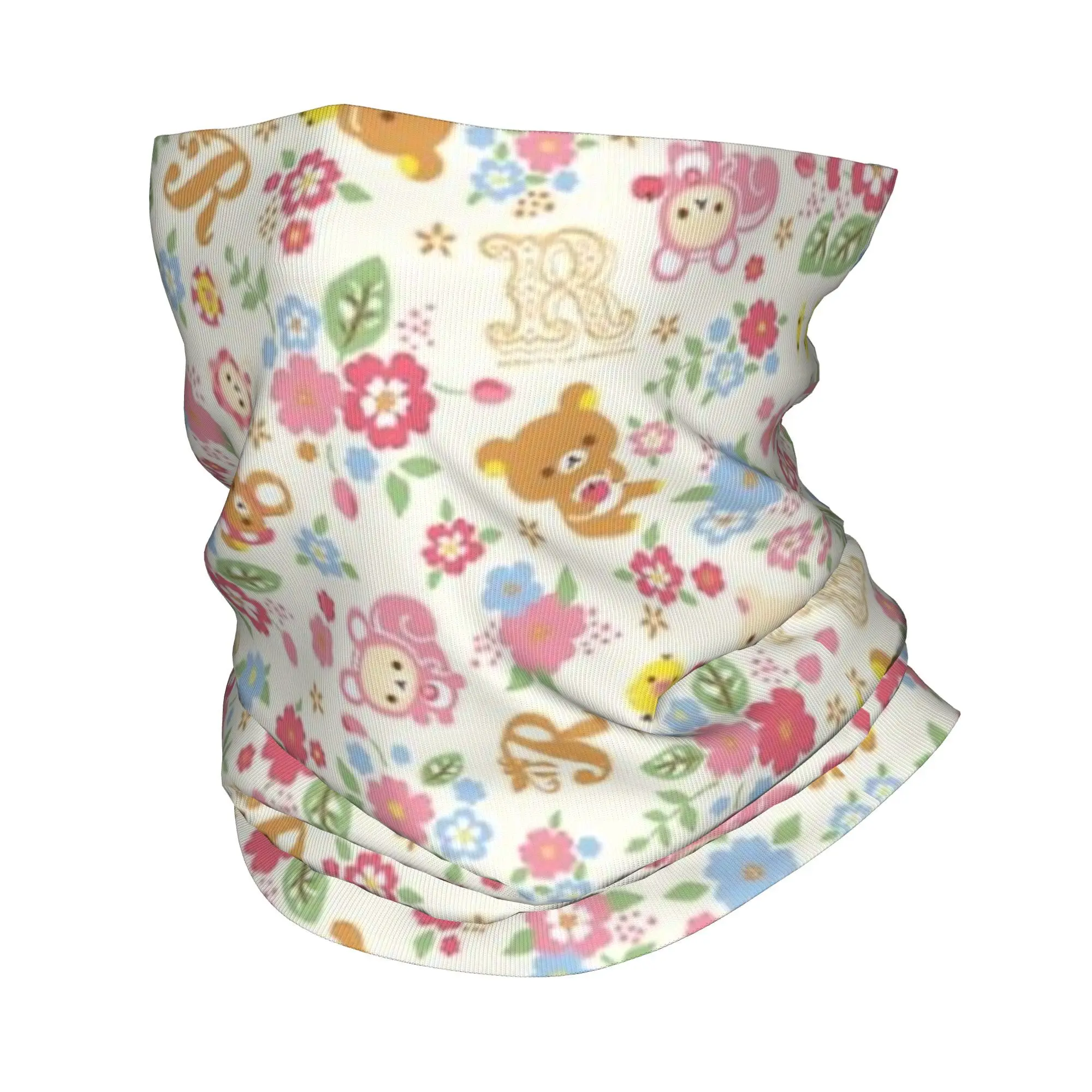 لطيف Rilakkuma زهرة نمط باندانا الرقبة الجراب المطبوعة وشاح سحري دافئ بالاكلافا ركوب للجنسين الكبار الشتاء