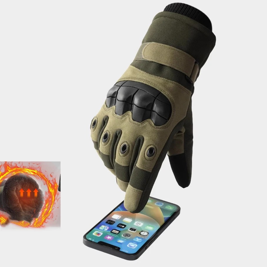 

Winter Cold-proof Motorcycle Riding Gloves Full Finger Keep Warmer Motorcyclists Luvas Military Outdoor Sport Black Motocross