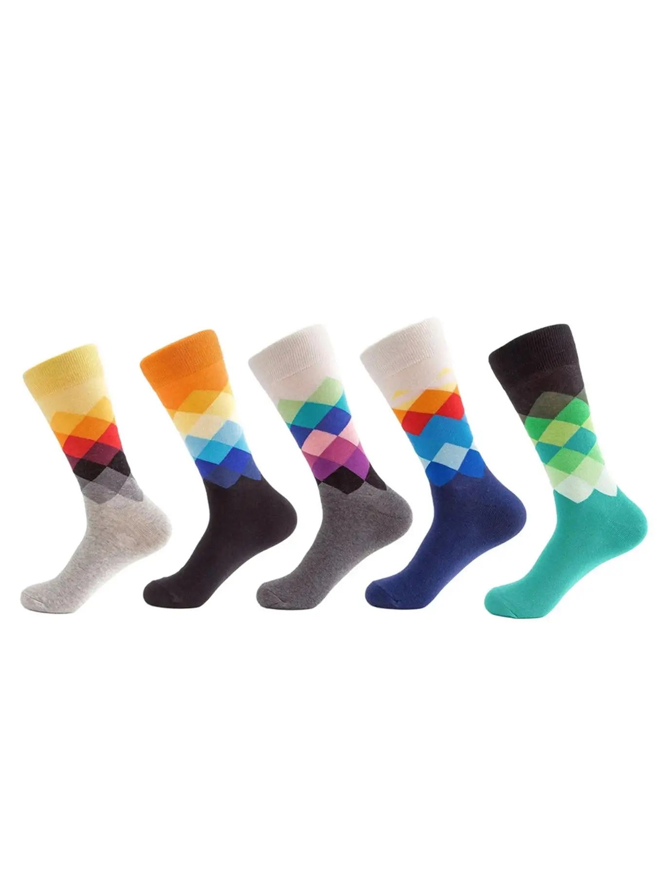 Men Mid Calf Socks Dress Medium Tube Crew Socks Big Size EU40-46 4 Pairs/Lot For Spring Fall Winter