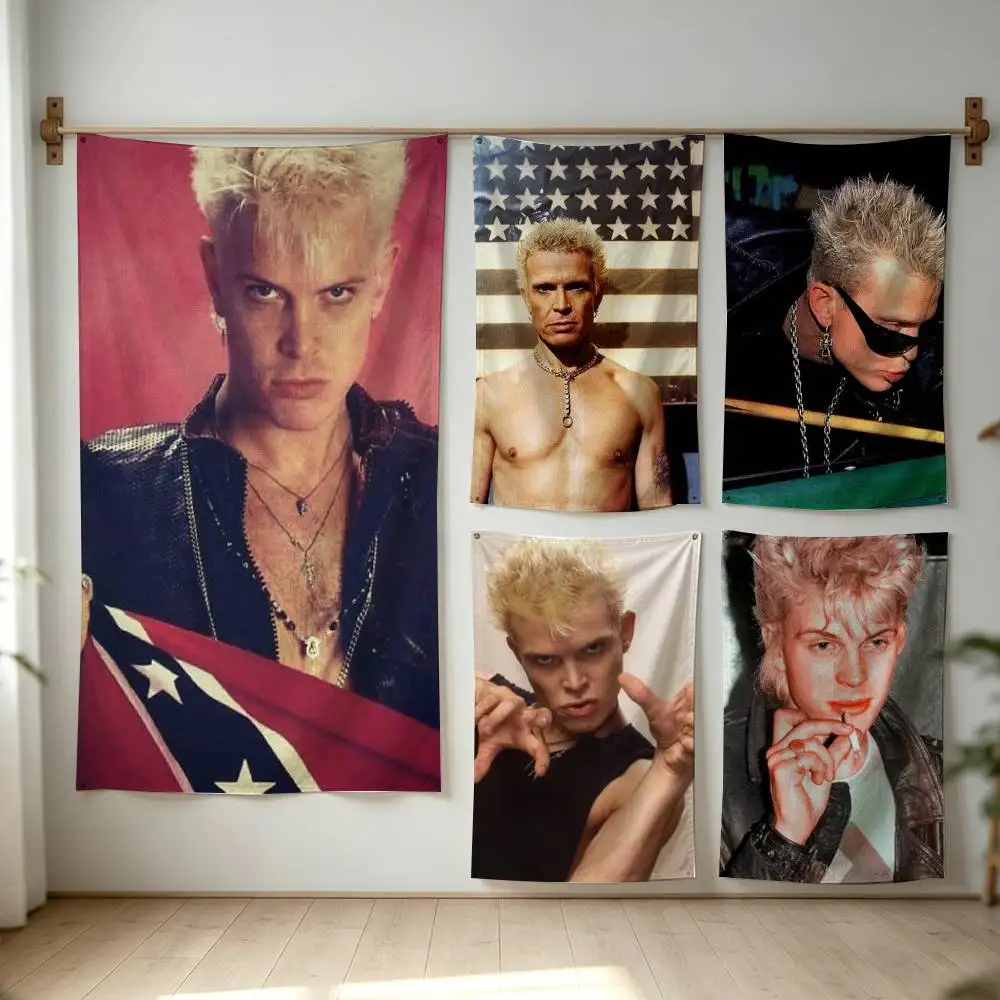 Singer B-Billy Idol Flag Digital Printing Banner for Garage Wall Out Door Decoration