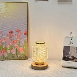 Nordic LED Crystal Table Lamps Battery USB Power Interior Lighting Night Light Bedroom Living Room Bedside Decoration Desk Lamp