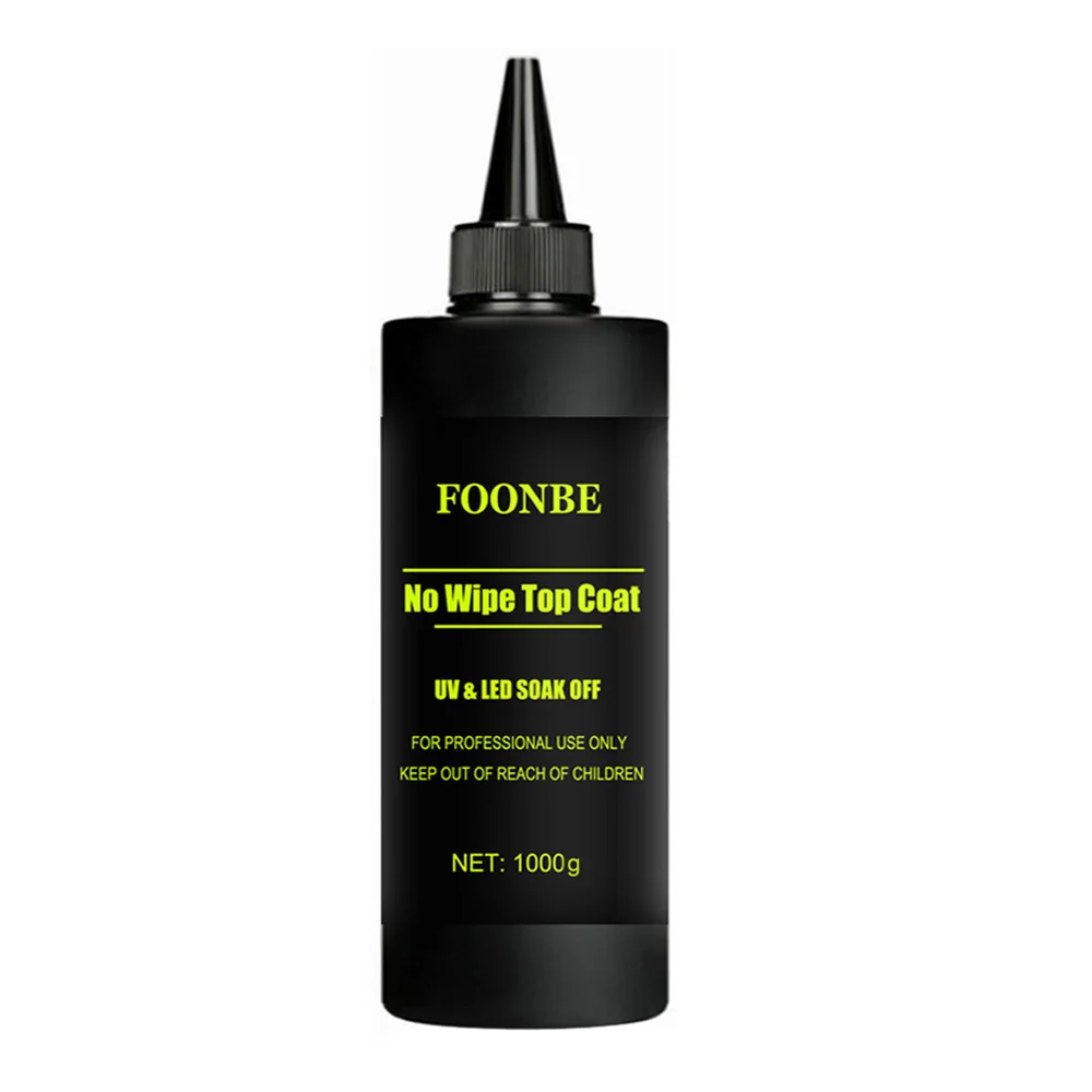 

Foonbe High Quality UV Gel Top Coat With Sticky Layer Base Coat Primer 1000g Big Volume Gel Nail Polish For Nail Art