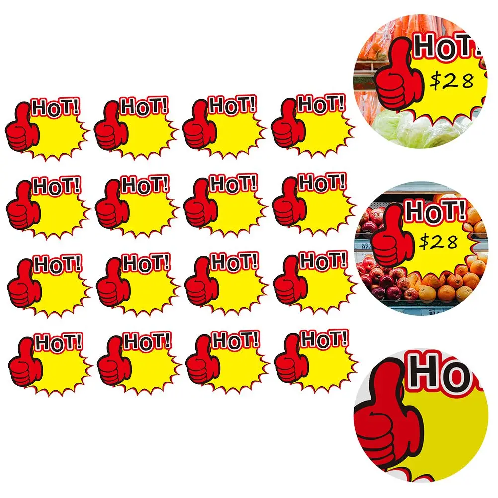 50 Pcs Tag Commodity Promotional Signs Sticker White Card Retail Sale Event Advertising Promotional Price Signs Tool