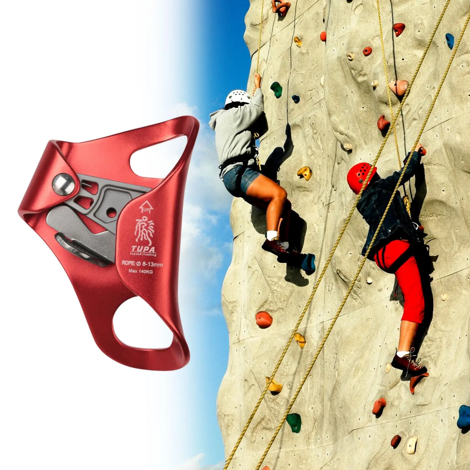 Rock Climbing Chest Ascender Gear Anti Fall Off Ergonomic Rope Ascending for