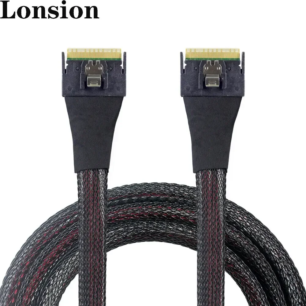 SlimSAS4.0 (SFF-8654 8i 74Pin) to SlimSAS (SFF-8654 8i) High-Speed Server Cable - 8-Channel SAS4 24Gbps