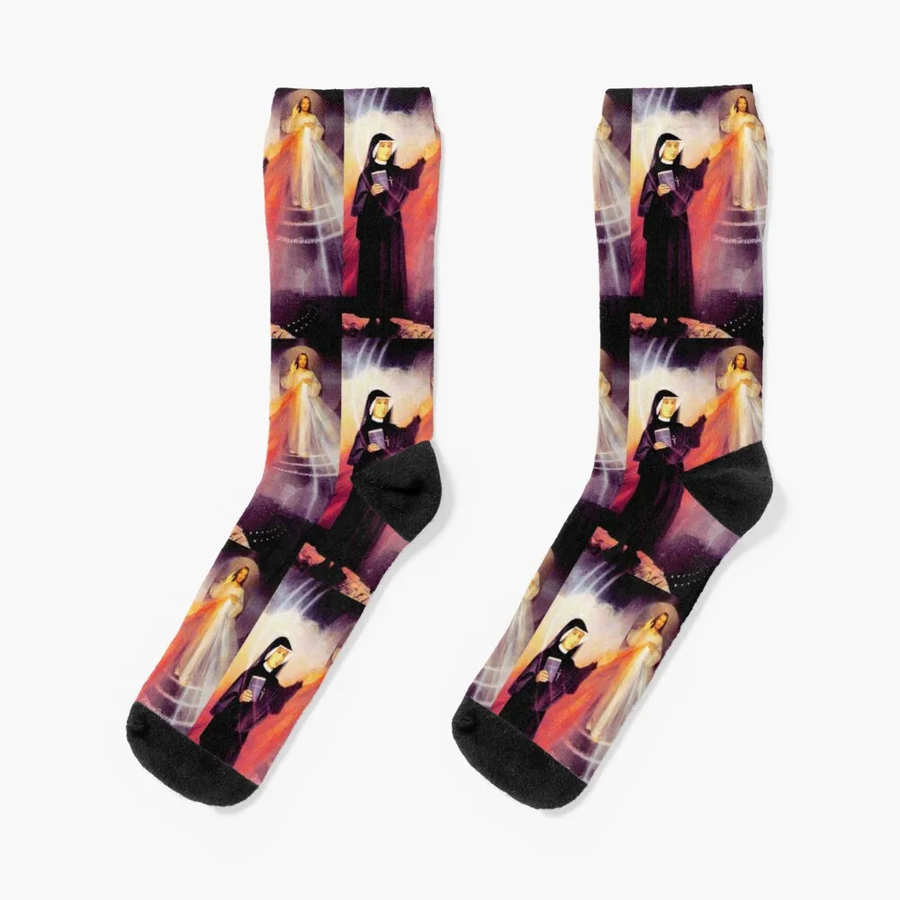 Saint Faustina Kowalska Secretary of Divine Mercy Socks Basketball Socks Halloween Socks Christmas Stocking