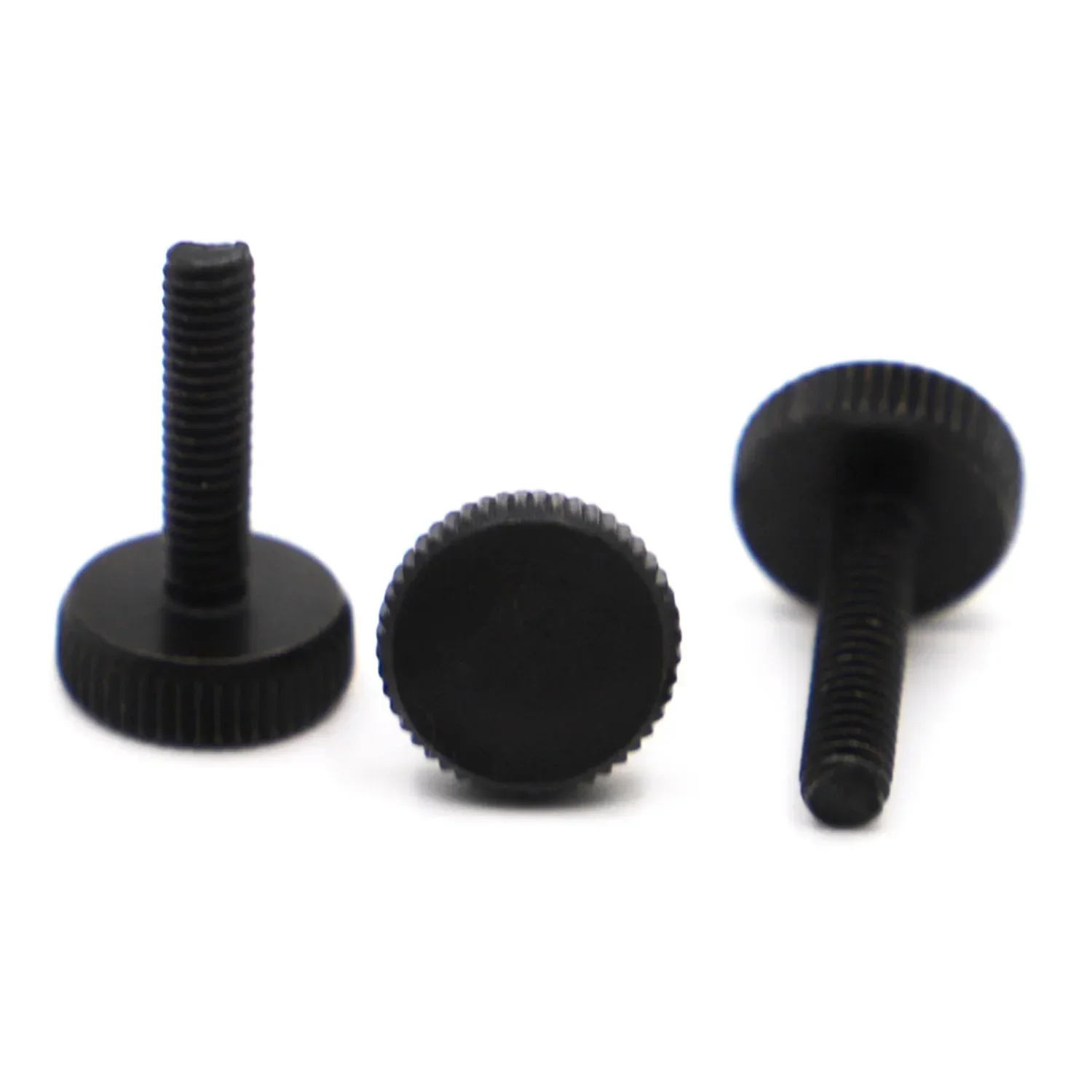 1-10pcs M3 M4 M5 M6 M8 M10 มือเหล็กคาร์บอนสีดําแบนหัวThumbสกรูกระชับสกรูคอมพิวเตอร์Bolt DIN653 GB835