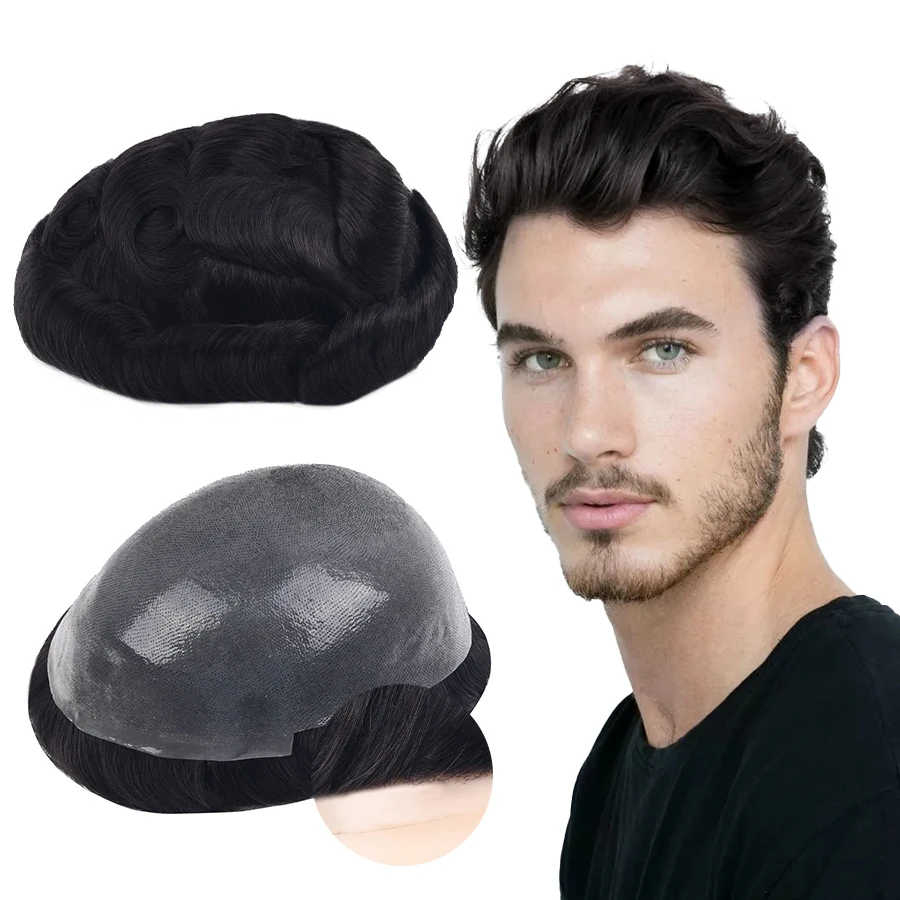 

Paruks Invisible Hairline Male Hair Prosthesis Ultra Thin Skin Toupee Men Undetectable Human Hair Men's Wigs Capillary Prothesis