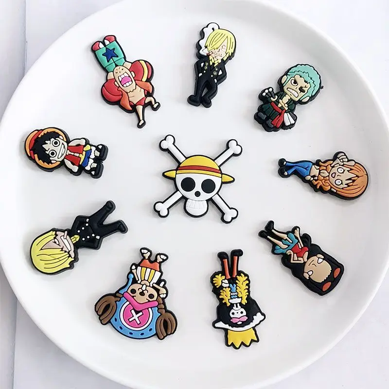 2-122pcs One Piece Luffy DIY Accessories Cartoon Doll Cute Detachable Shoe Buckle Zoro Shoe Flower Decorative Ornament - view 3