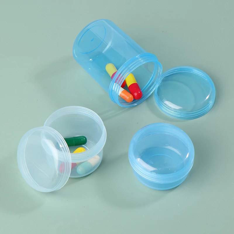 1pcs Mini Round Transparent Plastic Small Boxes Pill Jewelry Storage Case Container Storage Small Pill Box Portable Travel Home