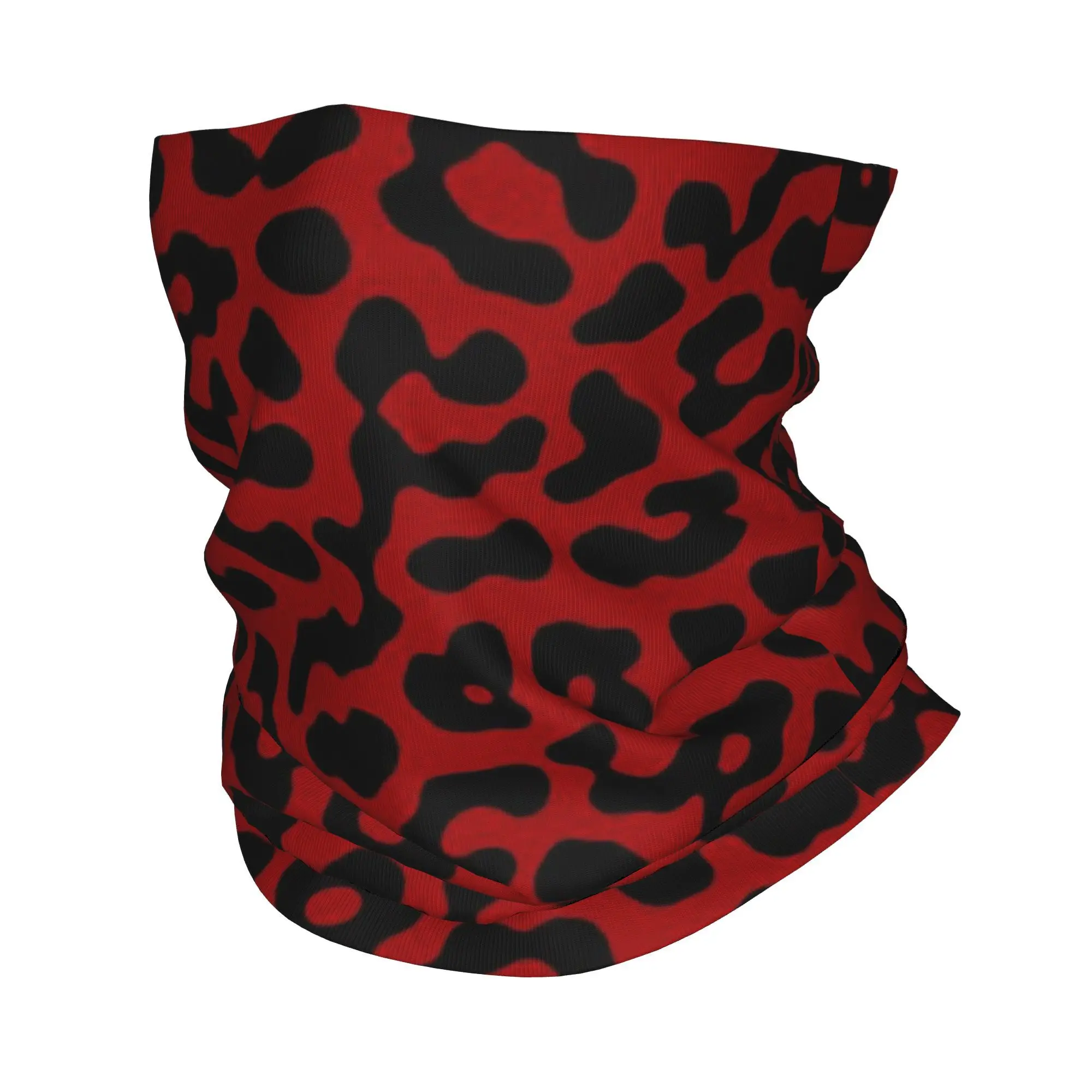 Rose Red Leopard Pattern Bandana Neck Gaiter Printed Wrap Scarf Multifunction Cycling Scarf Riding Unisex Adult All Season