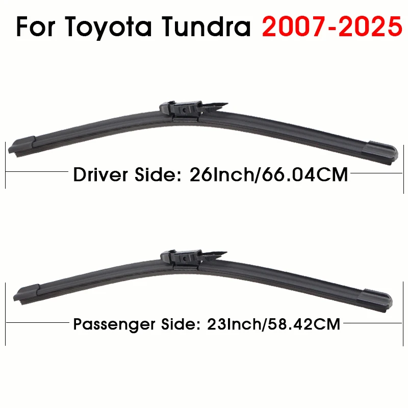 

For Toyota Tundra 26"+23" 2007-2025 Car Wiper Blade Front Wipers Windscreen Fit U Hook Arm KAWOO Wiper Blades Auto Accessories
