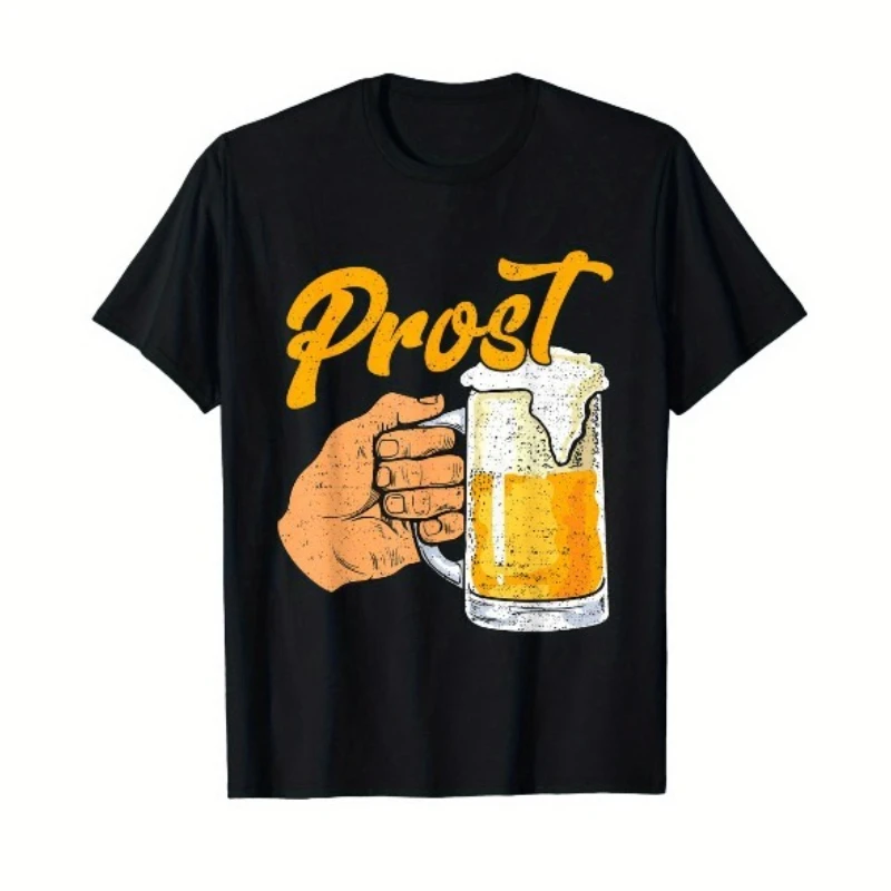 

Prost Beer Mug Graphic T-Shirt Funny Oktoberfest German Drinking Tee Party Shirt for Men Women Beer Festival Outfit