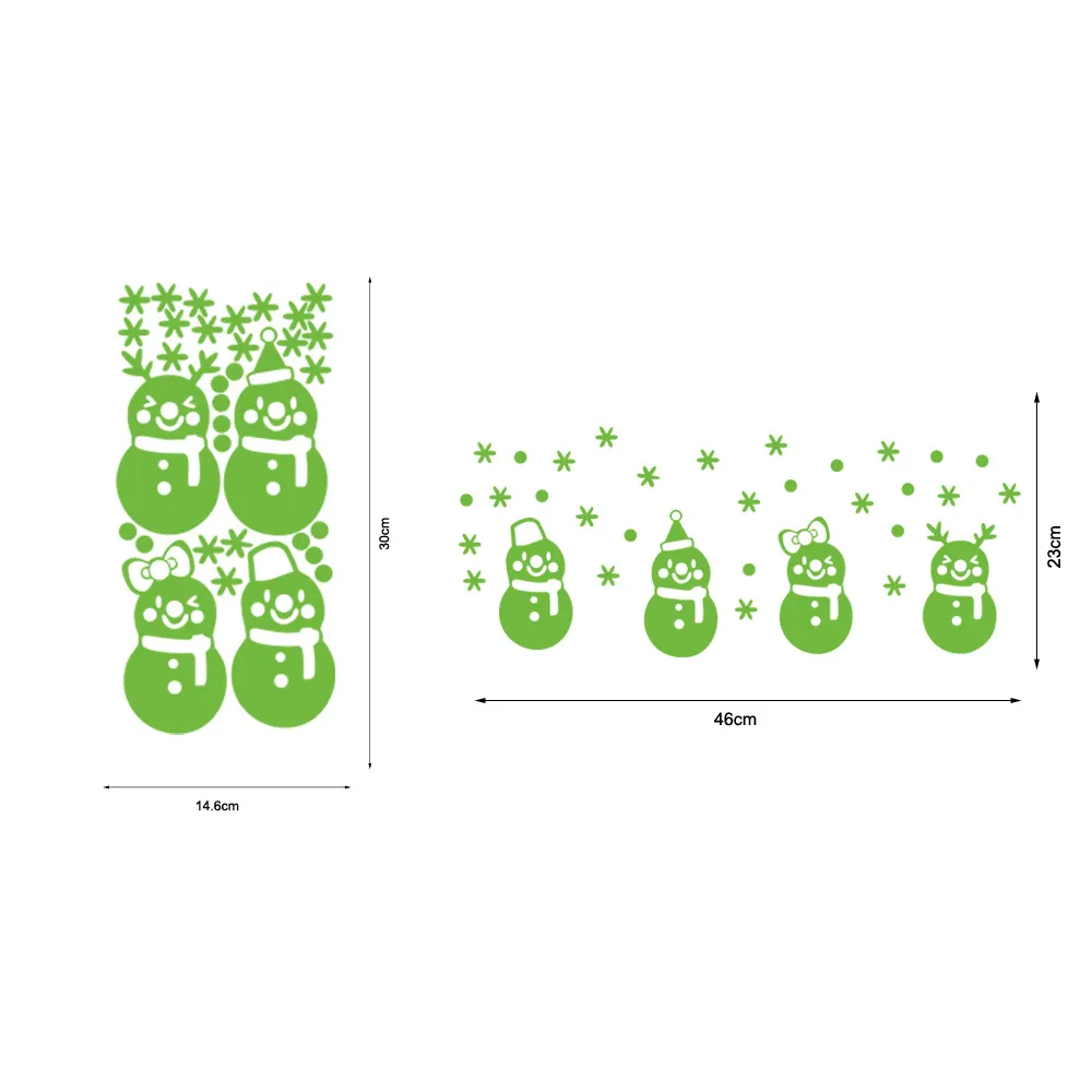 クリスマスグロー雪だるまウォールステッカー部屋発光ステッカー窓装飾フェスティバル雰囲気装飾用品
