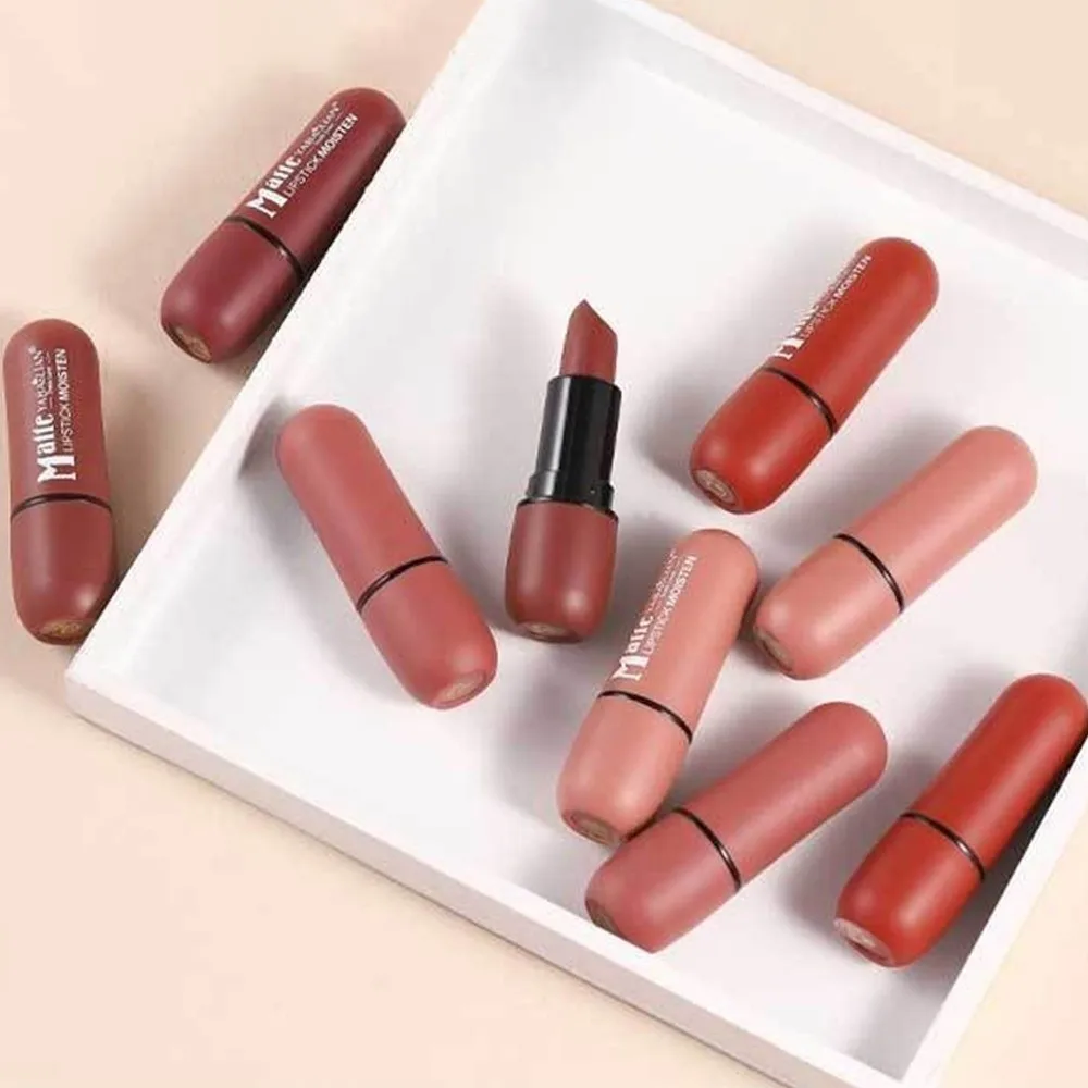 New 6 Colors Matte Lipstick Waterproof Long Lasting Velvet Lip Glaze Non-stick Cup Smooth Lip Contour Pencil Women