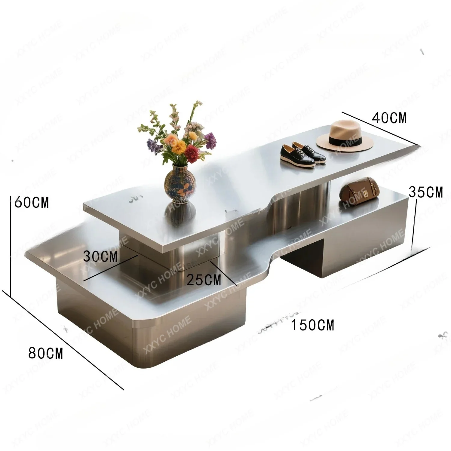 Commercial Nakajima Display Table Water Table Shoes And Bags Product Display Table Stainless Steel Clothing And Underwear