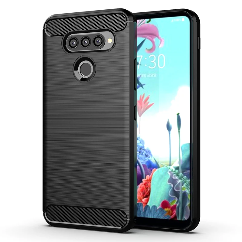 Full Protective Soft Back Cover for LG K50S Shockproof Silicone Case For lg k50s lgk50s Carbon Fiber Cases Coque Fundas