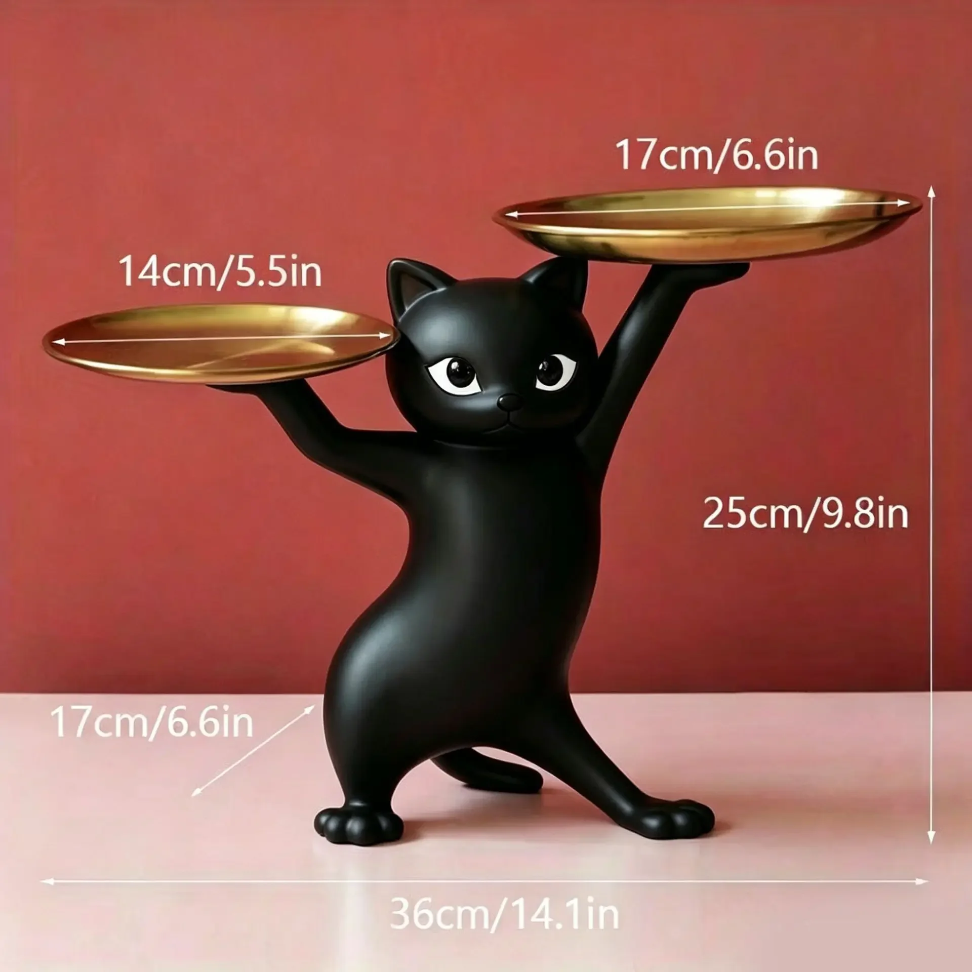 Creative Cartoon Sand Sculpture Cat Ornament, Living Room Entryway Key Holder, Desktop Tray, Moving House Gift, Decorative Item, Resin Animal Figurines, Cute Figurines, Home Decor