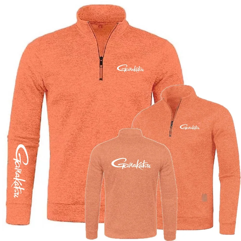 بلوزات نصف سحاب لينة الصوف الياقة المدورة سترة Gamakatsu الصيد رجالي البلوز جيرسي عادية متماسكة ملابس رياضية الشارع الشهير #2